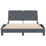 Casa si Gradina - Mobilier - Paturi si accesorii - Paturi - Cadru de pat cu tablie, gri inchis, 140x200 cm, catifea - Infinity.ro