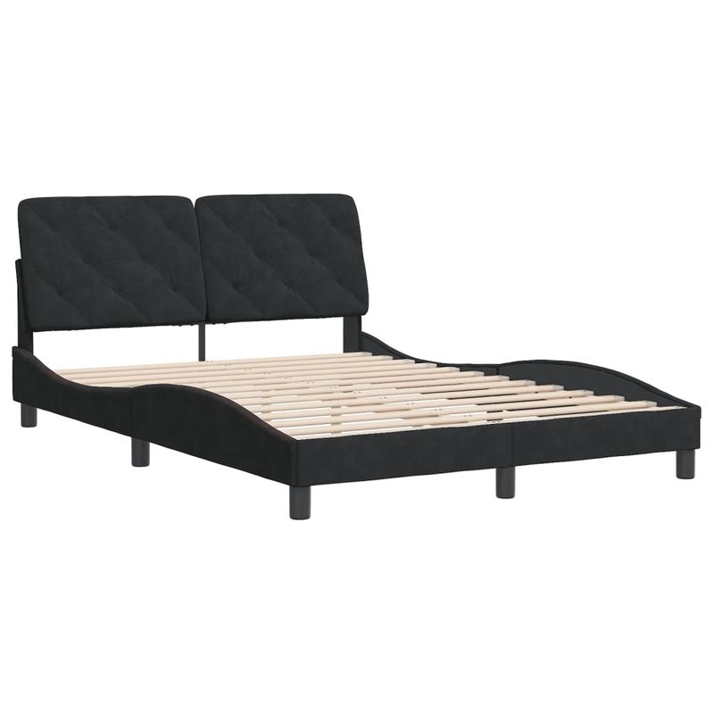 Casa si Gradina - Mobilier - Paturi si accesorii - Paturi - Cadru de pat cu tablie, negru, 120x200 cm, catifea - Infinity.ro