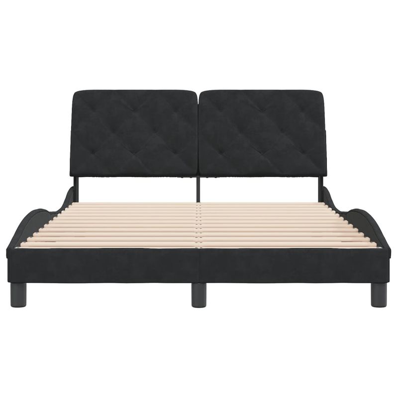 Casa si Gradina - Mobilier - Paturi si accesorii - Paturi - Cadru de pat cu tablie, negru, 120x200 cm, catifea - Infinity.ro