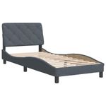 Casa si Gradina - Mobilier - Paturi si accesorii - Paturi - Cadru de pat cu tablie, gri inchis, 90x190 cm, catifea - Infinity.ro