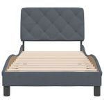 Casa si Gradina - Mobilier - Paturi si accesorii - Paturi - Cadru de pat cu tablie, gri inchis, 90x190 cm, catifea - Infinity.ro