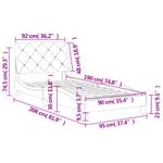 Casa si Gradina - Mobilier - Paturi si accesorii - Paturi - Cadru de pat cu tablie, gri inchis, 90x190 cm, catifea - Infinity.ro