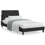 Casa si Gradina - Mobilier - Paturi si accesorii - Paturi - Cadru de pat cu tablie, negru, 100x200 cm, catifea - Infinity.ro