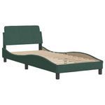 Casa si Gradina - Mobilier - Paturi si accesorii - Paturi - Cadru de pat cu tablie, verde inchis, 90x190 cm, catifea - Infinity.ro