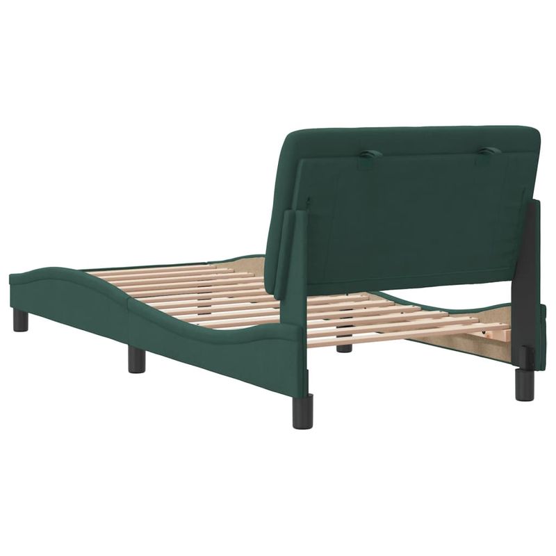 Casa si Gradina - Mobilier - Paturi si accesorii - Paturi - Cadru de pat cu tablie, verde inchis, 90x190 cm, catifea - Infinity.ro