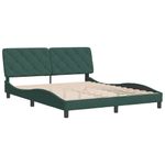 Casa si Gradina - Mobilier - Paturi si accesorii - Paturi - Cadru de pat cu tablie, verde inchis, 160x200 cm, catifea - Infinity.ro