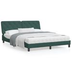Casa si Gradina - Mobilier - Paturi si accesorii - Paturi - Cadru de pat cu tablie, verde inchis, 160x200 cm, catifea - Infinity.ro