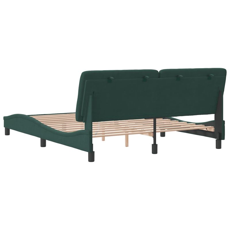Casa si Gradina - Mobilier - Paturi si accesorii - Paturi - Cadru de pat cu tablie, verde inchis, 160x200 cm, catifea - Infinity.ro