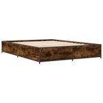 Casa si Gradina - Mobilier - Paturi si accesorii - Paturi - Cadru de pat, stejar fumuriu 150x200 cm lemn prelucrat si metal - Infinity.ro