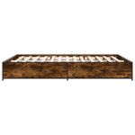 Casa si Gradina - Mobilier - Paturi si accesorii - Paturi - Cadru de pat, stejar fumuriu 150x200 cm lemn prelucrat si metal - Infinity.ro