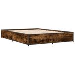 Casa si Gradina - Mobilier - Paturi si accesorii - Paturi - Cadru de pat, stejar fumuriu 150x200 cm lemn prelucrat si metal - Infinity.ro