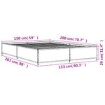 Casa si Gradina - Mobilier - Paturi si accesorii - Paturi - Cadru de pat, stejar fumuriu 150x200 cm lemn prelucrat si metal - Infinity.ro