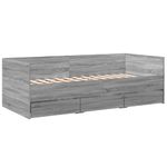 Casa si Gradina - Mobilier - Paturi si accesorii - Paturi - Cadru pat de zi cu sertare gri sonoma 90x200 cm lemn prelucrat - Infinity.ro
