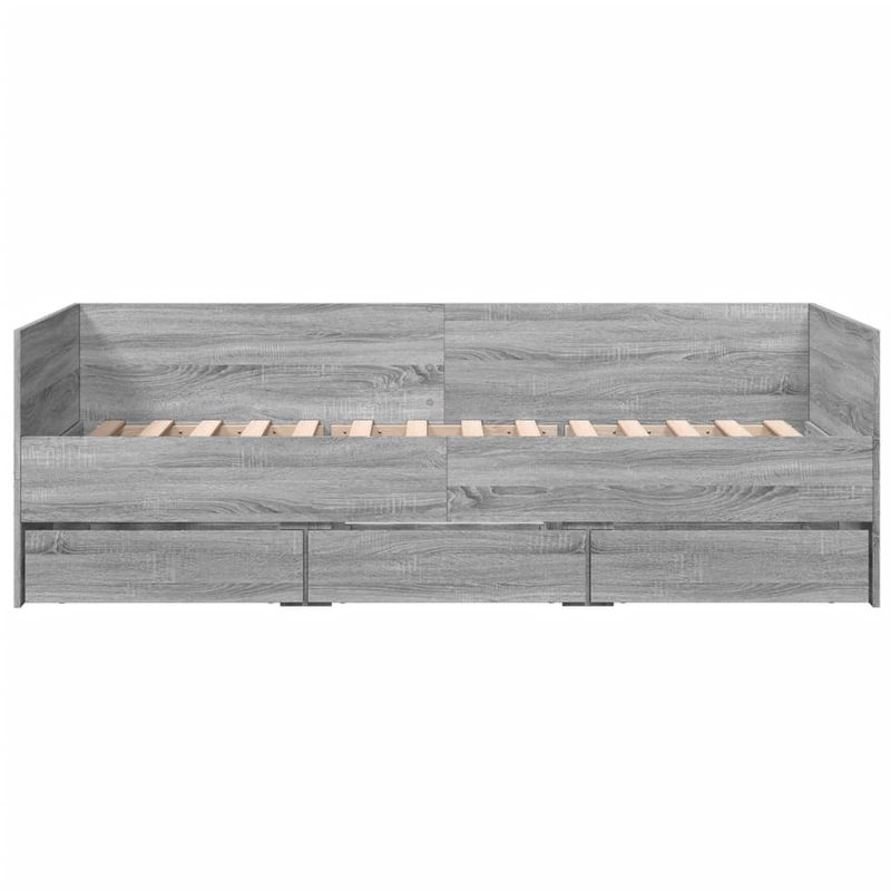 Casa si Gradina - Mobilier - Paturi si accesorii - Paturi - Cadru pat de zi cu sertare gri sonoma 90x200 cm lemn prelucrat - Infinity.ro
