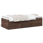Casa si Gradina - Mobilier - Paturi si accesorii - Paturi - Cadru pat de zi cu sertare stejar maro 90x200 cm lemn prelucrat - Infinity.ro