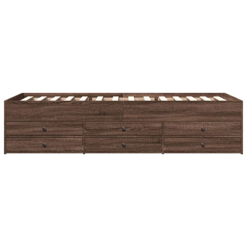 Casa si Gradina - Mobilier - Paturi si accesorii - Paturi - Cadru pat de zi cu sertare stejar maro 90x200 cm lemn prelucrat - Infinity.ro