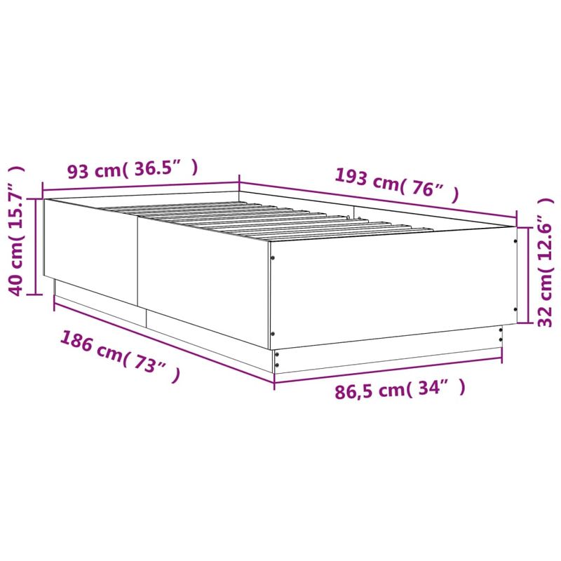 Casa si Gradina - Mobilier - Paturi si accesorii - Paturi - Cadru de pat, stejar maro, 90x190 cm, lemn prelucrat - Infinity.ro