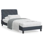 Casa si Gradina - Mobilier - Paturi si accesorii - Paturi - Pat cu saltea, gri inchis, 90x200 cm, catifea - Infinity.ro