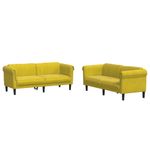 Casa si Gradina - Mobilier - Canapele si coltare - Canapele - Set canapea 2 piese, galben, catifea - Infinity.ro