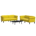 Casa si Gradina - Mobilier - Canapele si coltare - Canapele - Set canapea 2 piese, galben, catifea - Infinity.ro