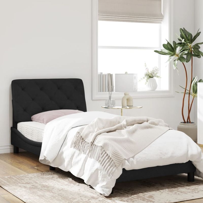 Casa si Gradina - Mobilier - Paturi si accesorii - Paturi - Cadru de pat cu tablie, negru, 80x200 cm, catifea - Infinity.ro