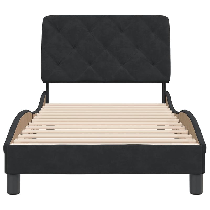 Casa si Gradina - Mobilier - Paturi si accesorii - Paturi - Cadru de pat cu tablie, negru, 80x200 cm, catifea - Infinity.ro