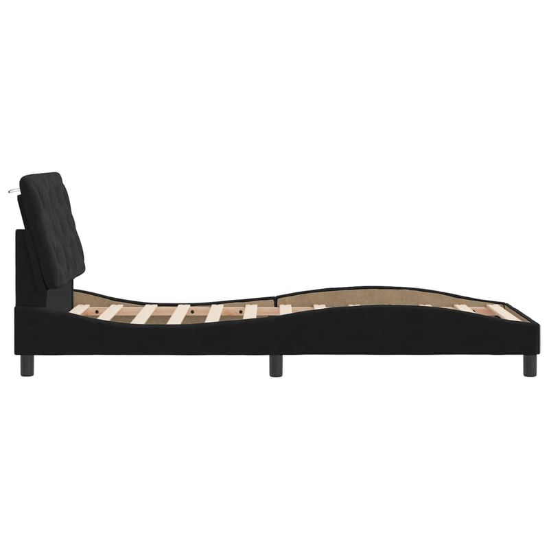 Casa si Gradina - Mobilier - Paturi si accesorii - Paturi - Cadru de pat cu tablie, negru, 80x200 cm, catifea - Infinity.ro