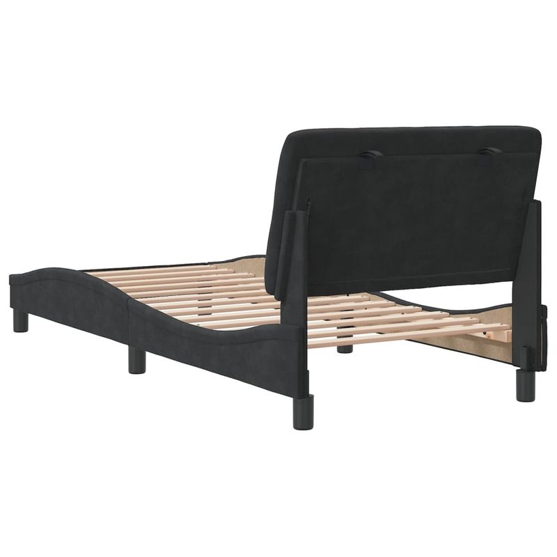 Casa si Gradina - Mobilier - Paturi si accesorii - Paturi - Cadru de pat cu tablie, negru, 80x200 cm, catifea - Infinity.ro