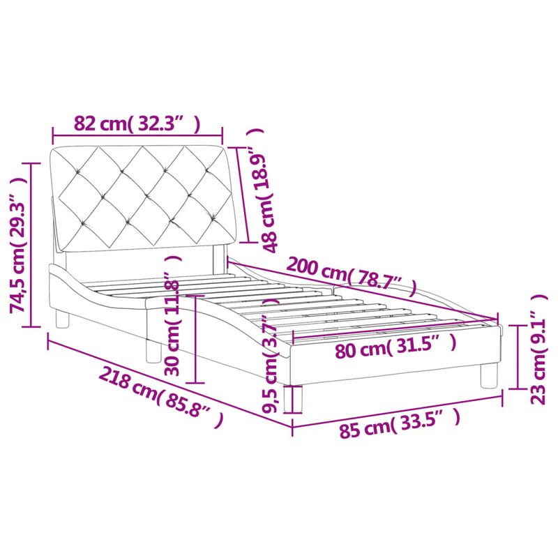 Casa si Gradina - Mobilier - Paturi si accesorii - Paturi - Cadru de pat cu tablie, negru, 80x200 cm, catifea - Infinity.ro