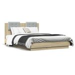 Casa si Gradina - Mobilier - Paturi si accesorii - Paturi - Cadru de pat cu tablie stejar sonoma 140x190 cm lemn prelucrat - Infinity.ro