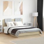 Casa si Gradina - Mobilier - Paturi si accesorii - Paturi - Cadru de pat cu tablie stejar sonoma 140x190 cm lemn prelucrat - Infinity.ro