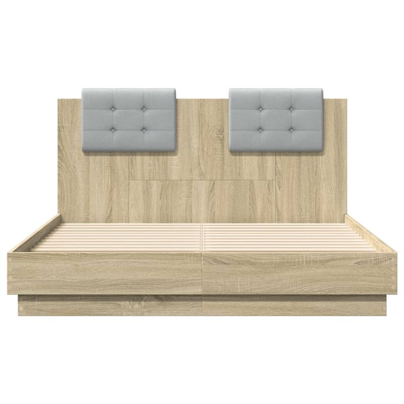 Casa si Gradina - Mobilier - Paturi si accesorii - Paturi - Cadru de pat cu tablie stejar sonoma 140x190 cm lemn prelucrat - Infinity.ro