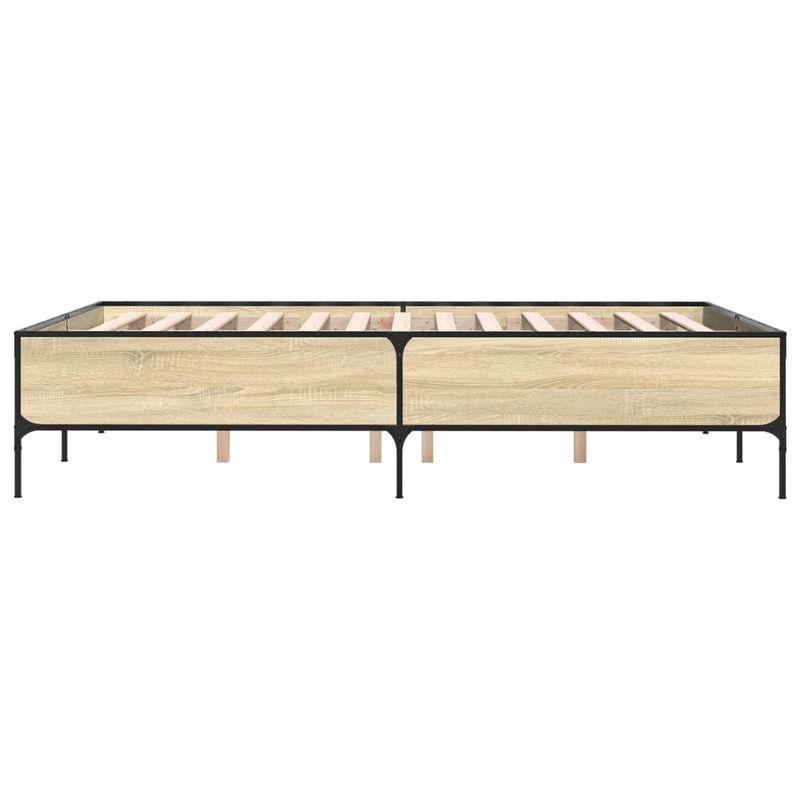 Casa si Gradina - Mobilier - Paturi si accesorii - Paturi - Cadru de pat, stejar sonoma, 135x190cm, lemn prelucrat si metal - Infinity.ro