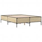 Casa si Gradina - Mobilier - Paturi si accesorii - Paturi - Cadru de pat, stejar sonoma, 135x190cm, lemn prelucrat si metal - Infinity.ro