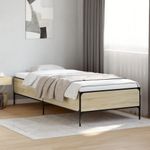 Casa si Gradina - Mobilier - Paturi si accesorii - Paturi - Cadru de pat, stejar sonoma, 75x190 cm, lemn prelucrat si metal - Infinity.ro