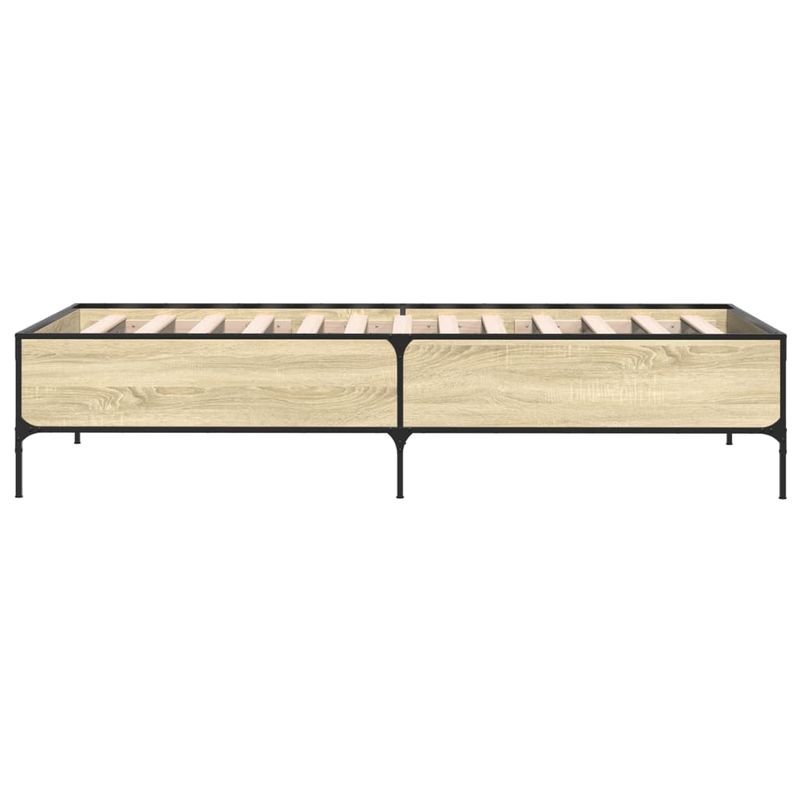 Casa si Gradina - Mobilier - Paturi si accesorii - Paturi - Cadru de pat, stejar sonoma, 75x190 cm, lemn prelucrat si metal - Infinity.ro