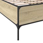 Casa si Gradina - Mobilier - Paturi si accesorii - Paturi - Cadru de pat, stejar sonoma, 75x190 cm, lemn prelucrat si metal - Infinity.ro