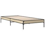 Casa si Gradina - Mobilier - Paturi si accesorii - Paturi - Cadru de pat, stejar sonoma, 90x200 cm, lemn prelucrat si metal - Infinity.ro
