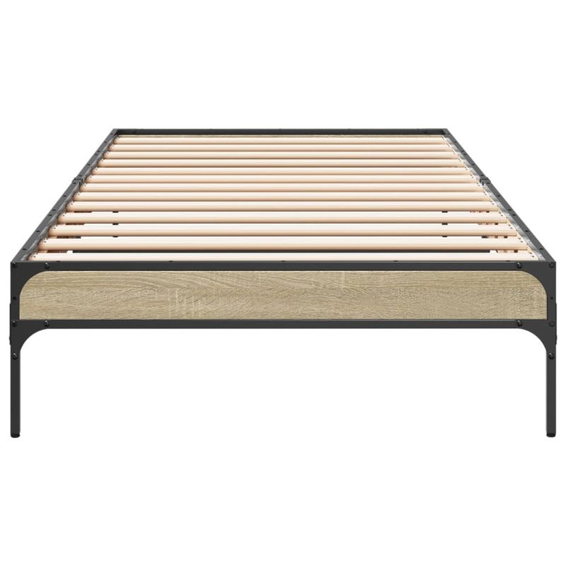 Casa si Gradina - Mobilier - Paturi si accesorii - Paturi - Cadru de pat, stejar sonoma, 90x200 cm, lemn prelucrat si metal - Infinity.ro
