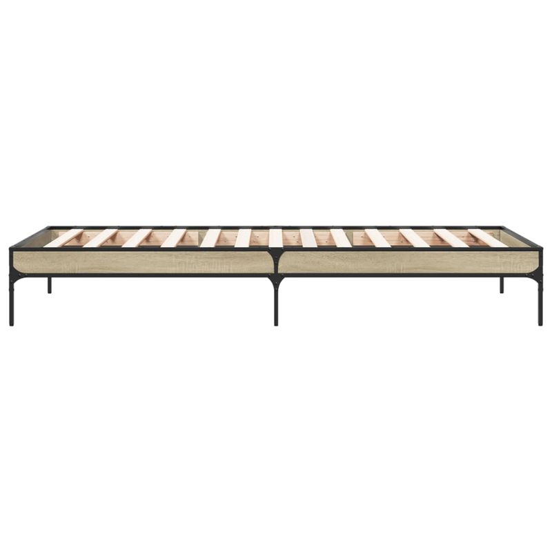 Casa si Gradina - Mobilier - Paturi si accesorii - Paturi - Cadru de pat, stejar sonoma, 90x200 cm, lemn prelucrat si metal - Infinity.ro