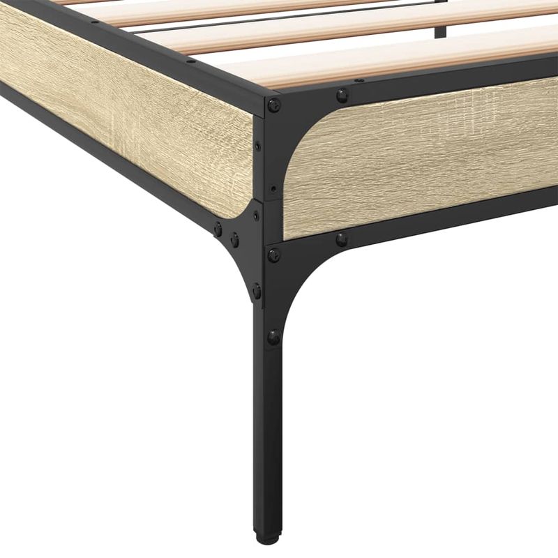Casa si Gradina - Mobilier - Paturi si accesorii - Paturi - Cadru de pat, stejar sonoma, 90x200 cm, lemn prelucrat si metal - Infinity.ro