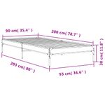 Casa si Gradina - Mobilier - Paturi si accesorii - Paturi - Cadru de pat, stejar sonoma, 90x200 cm, lemn prelucrat si metal - Infinity.ro