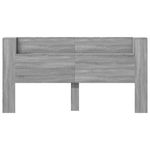 Casa si Gradina - Mobilier - Paturi si accesorii - Accesorii paturi - Tablie de pat cu dulap si LED, gri sonoma, 200x16,5x103,5 cm - Infinity.ro