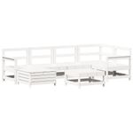 Casa si Gradina - Gradina si terasa - Mobilier exterior - Seturi mobila gradina - Set canapea de gradina, 7 piese, alb, lemn masiv de pin - Infinity.ro