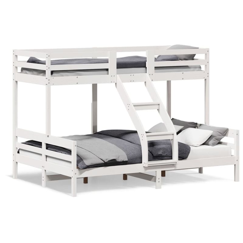 Casa si Gradina - Mobilier - Paturi si accesorii - Paturi - Pat supraetajat, 80x200/140x200 cm, alb, lemn masiv de pin - Infinity.ro