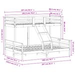 Casa si Gradina - Mobilier - Paturi si accesorii - Paturi - Pat supraetajat, 80x200/140x200 cm, alb, lemn masiv de pin - Infinity.ro