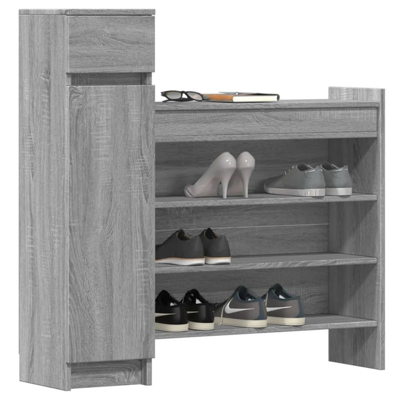 Casa si Gradina - Mobilier - Organizare si depozitare - Organizator incaltaminte - Pantofar, gri sonoma, 100,5x28x100 cm, lemn compozit - Infinity.ro