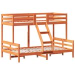 Casa si Gradina - Mobilier - Paturi si accesorii - Paturi - Pat supraetajat 80x200/120x200 cm maro ceruit lemn masiv de pin - Infinity.ro