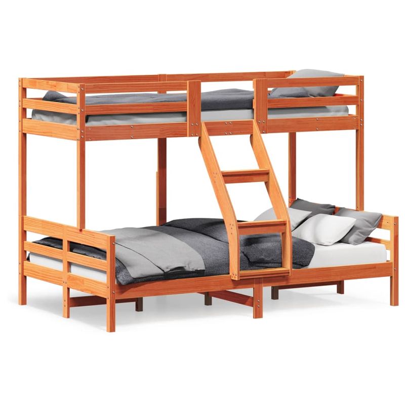 Casa si Gradina - Mobilier - Paturi si accesorii - Paturi - Pat supraetajat 80x200/120x200 cm maro ceruit lemn masiv de pin - Infinity.ro