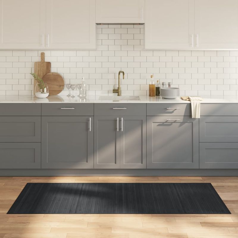 Casa si Gradina - Textile si covoare - Covoare - Covoare casa - Covor dreptunghiular, gri, 80x200 cm, bambus - Infinity.ro